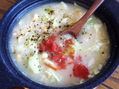 【オートミール】豆とキャベツのスープ